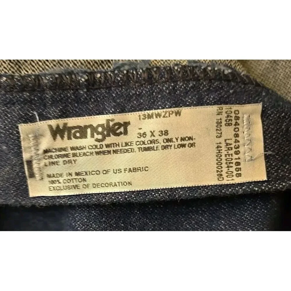 NWT Wrangler Men's Cowboy Cut® Original Fit Prewashed Indigo Jeans 13MWZPW 36x38